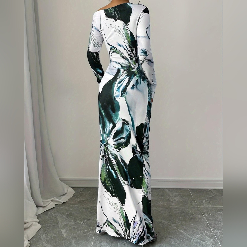 Neriah One-Shoulder Maxi Dress - Green - Picture 4 of 7